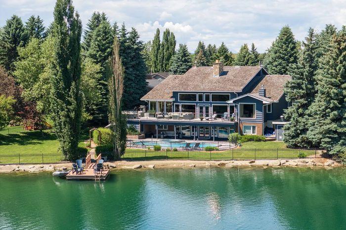 A lakefront property with a private dock